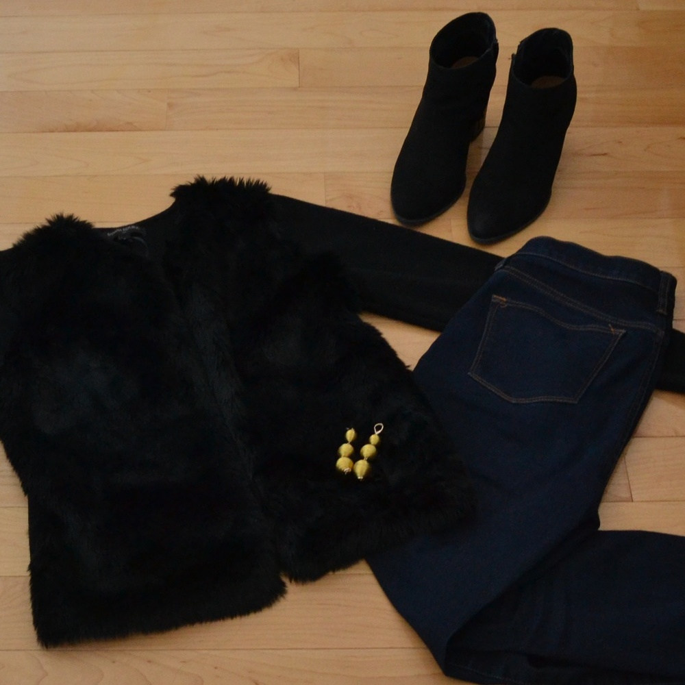 Banana Republic Faux Fur Sweater, Size S